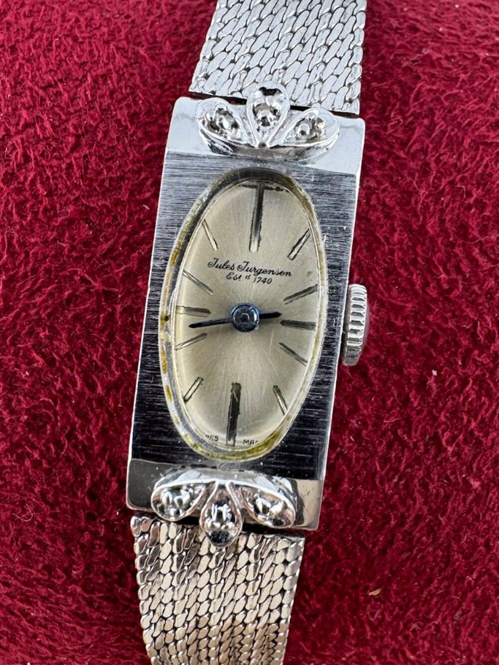 Vintage Silver Tone Jules Jurgensen Ladies Dress Watch